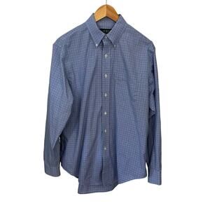 Lauren‎ Ralph Lauren Classic Fit Shirt Mens 16 1/2 Non Iron Blue Check Cotton